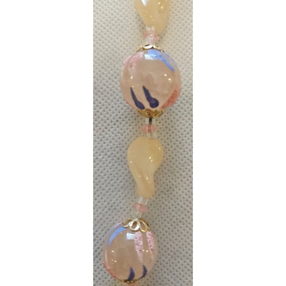 Vintage HONG‎ KONG Pink and Blue 24" Beaded Necklace - round clasp - very nice - Picture 12 of 12